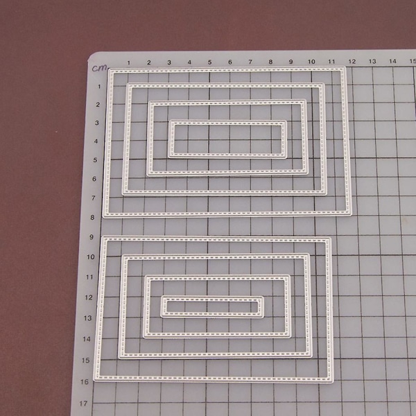 Rektangel skärverktyg Stencil Gör själv Scrapbooking Prägling Album Papperskort Hantverk