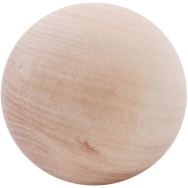 Naturlig rund hårdträboll oavslutad hantverksboll för pysselprojektdekoration, träfärg, 6 cm  5cm