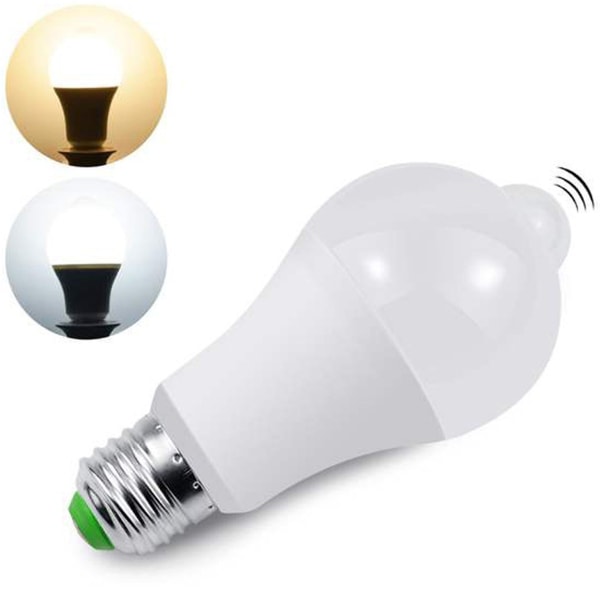 Glödlampa Smart LED-rörelsesensor Glödlampa - Energibesparande glödlampa med ljus och infraröd sensor 6500K-B22 15W