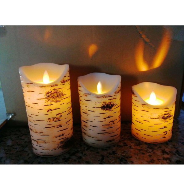 Flamlösa votivljus med realistiska svart veke batteridrivna falska ljus för bröllopsfest och semester 7.5*10