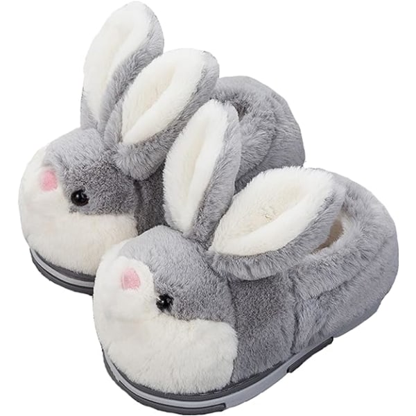 Kanin bomullsskor Bunny tofflor hem tofflor Varma plysch tofflor djur tofflor skor för kvinnor 36-37cm