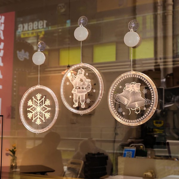 Juldekorationer Dekorativ jullykta LED-batteriljus Bell Deer Ljusslinga Akryl Nyhet Semester Par elk