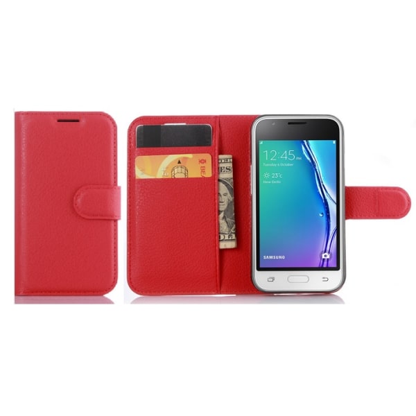 Mobilväska Samsung Galaxy J1 2016 Red w/Stand
