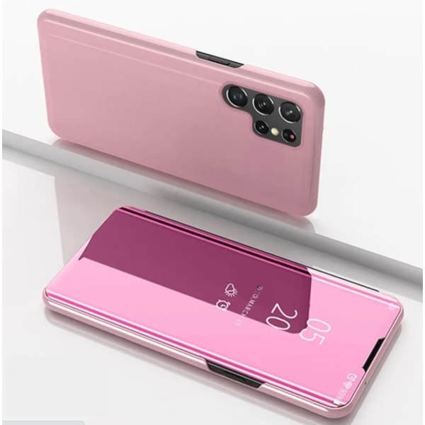 Samsung Galaxy S22 Ultra Fodral View Cover Rosa