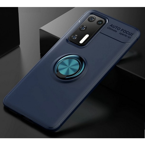 Huawei P40 Pro Skal Mörkblå Med Ring Hållare + Magnetfäste