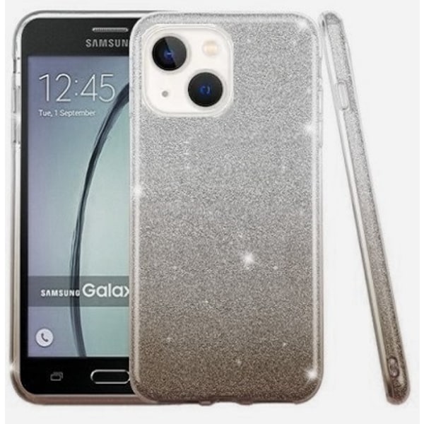 iPhone 14+ (14 plus) Skal Glitter Svart/Silver