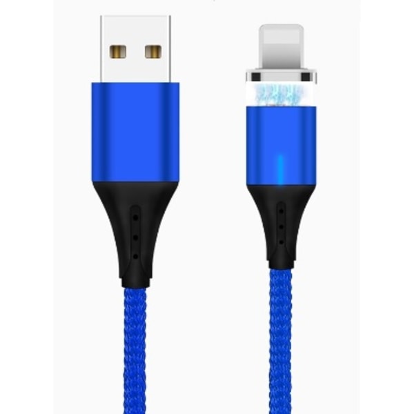 Magnetkabel USB till Lightning Blå 3A 1 Meter