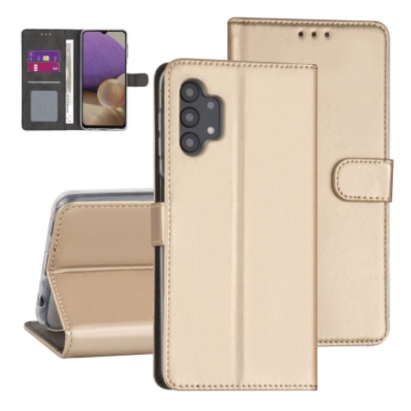 Plånboksfodral Samsung Galaxy A32 5G Guldfärgad med Ställ