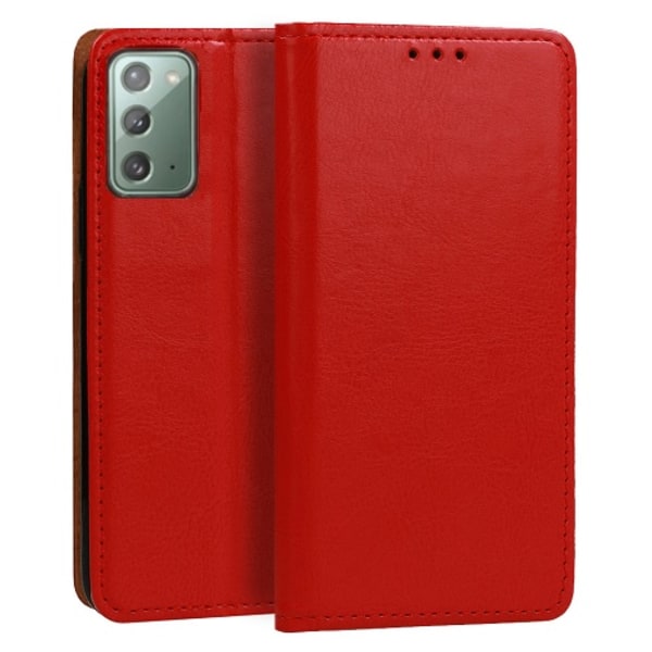 Plånboksfodral Samsung Galaxy S20 FE Äkta Italienskt Läder Röd
