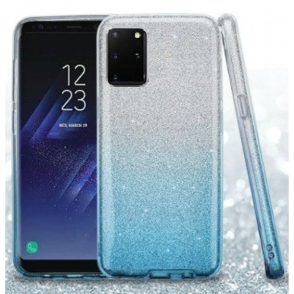 Mobilskal Samsung Galaxy S20+ (S20 Plus) Glitter Blå/Silver