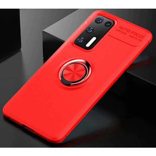 Huawei P40 Pro Skal Orange-Röd Med Ring Hållare + Magnetfäste