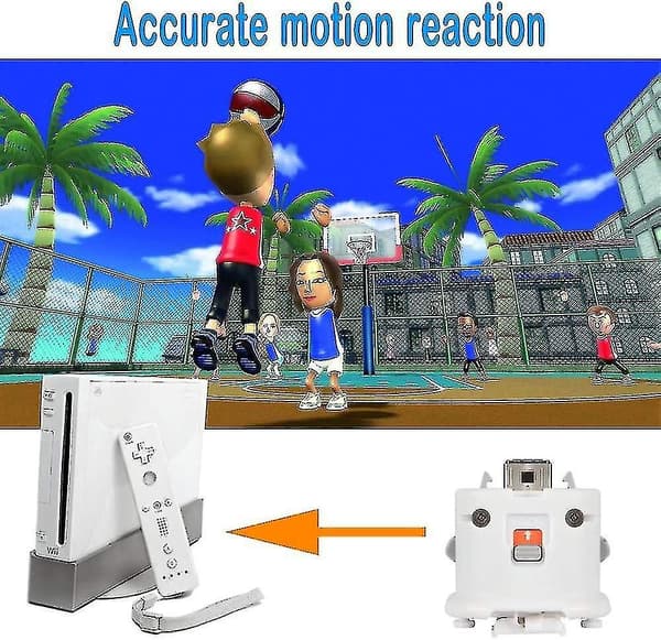 2 Motion Plus-adaptergivare för Wii Remote Controller, Motion Plus-adapteracceleratorersättning för Wii Motion Plus-adapter Vit