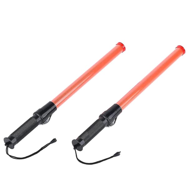 2-pack 21-tums LED-ljusstavar för trafikdirigering och parkering