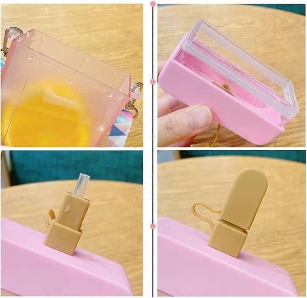 300ML Popsicle-formad plastdricksflaska för barn med sugrör (blå) Purple