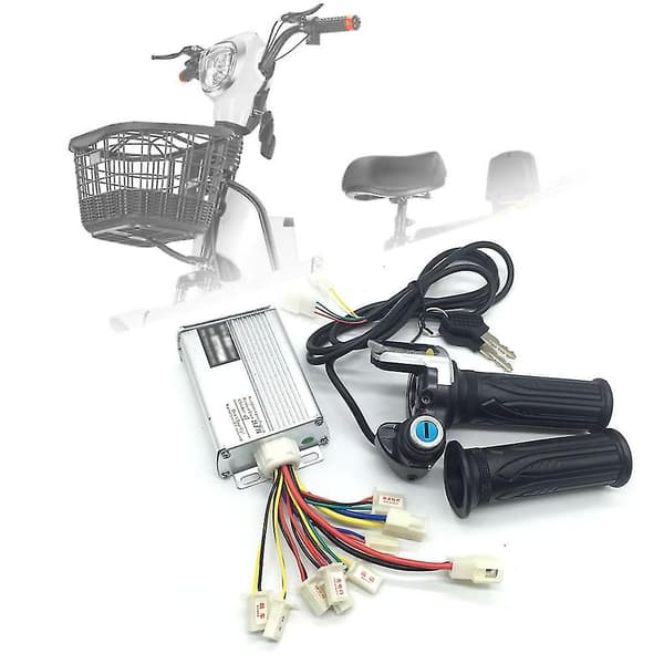 36v 1000w børstet controller tommelfingergrebssæt med lås elektrisk cykel hastighedscontroller Svart