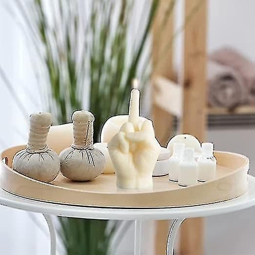 Kreativa Långfingerformade Gest Doftljus vit