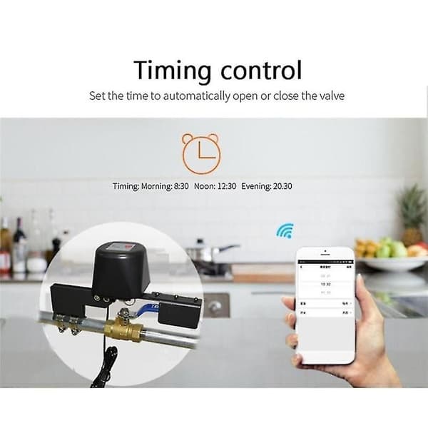 Tuya Smart ventilregulator kompatibel med vatten och gas med Wifi/Zigbee-anslutning