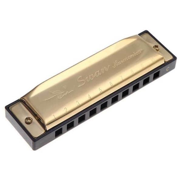 Svanen munnspill 10 hull C-dur med etui, nytt