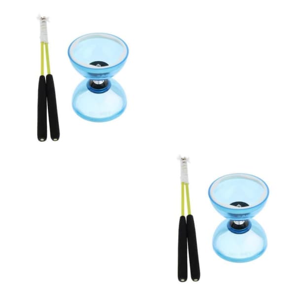 1/2/3/5 jongleerauslelua kolminkertaisella laakerilla Diabolo 12cm käsitikkujen kanssa & Blå 12 cm 2 st