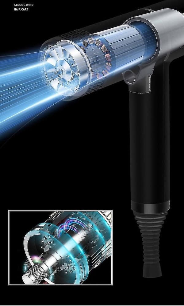 Kraftfull jonisk hårtork 1300w kompatibel med hemsalong Silver