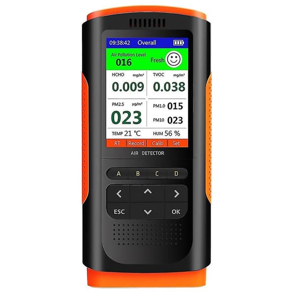 Bärbar kompatibel formaldehyddetektor och PM 2.5 luftkvalitetsmätare