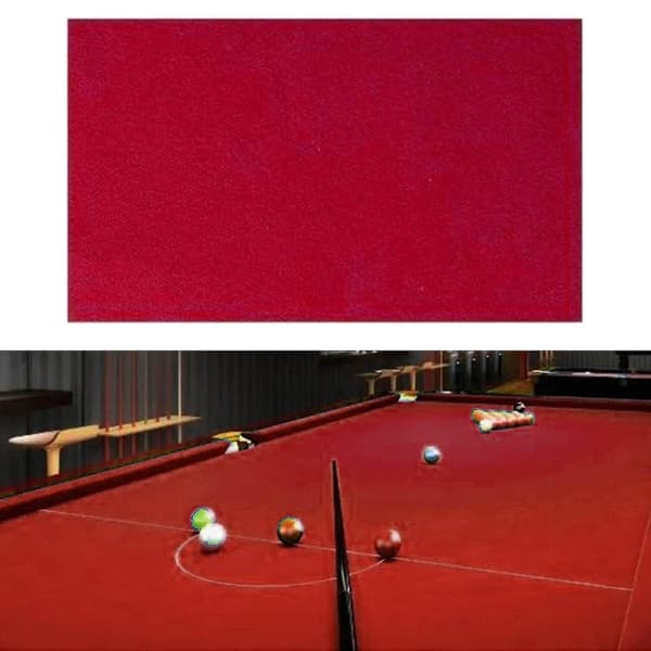 Professionelt Billarddug Spil Snooker Filt Tilbehør Red 2.4x1.45M