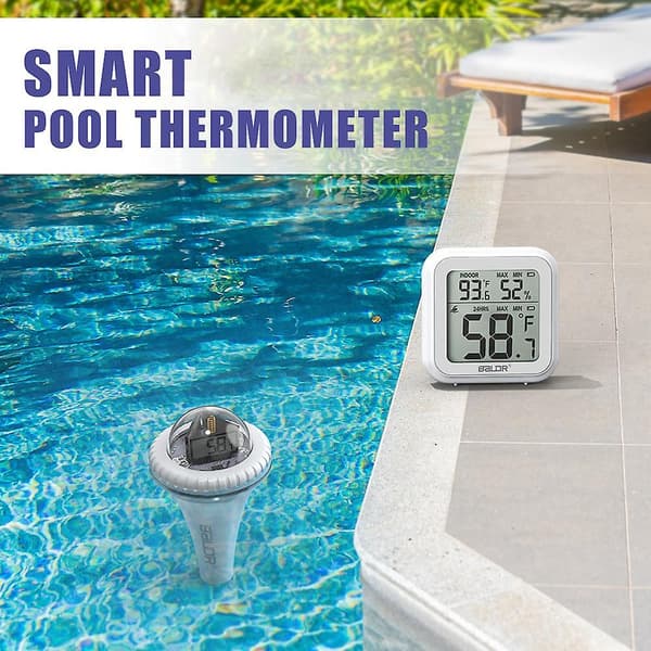 BalDR Pooltermometer Trådlös Pooltermometer Flytande Pooltermometer för Pool Bubbelpool Damm Test & Termometrar Vit Tjeckien