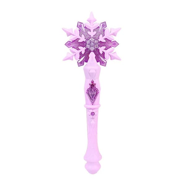 Lysende snøfnuggstav for barn, jente, cosplay, lysende snøfnuggstavleke Rosa 32X11X3CM