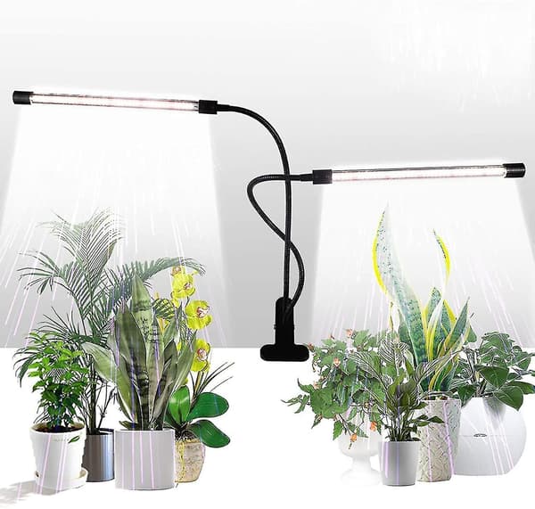 Vekstlys, sollys hvit 50w 84 LED dobbelthode klips plantelys, 4/8/12t timer 5 dimbare nivåer