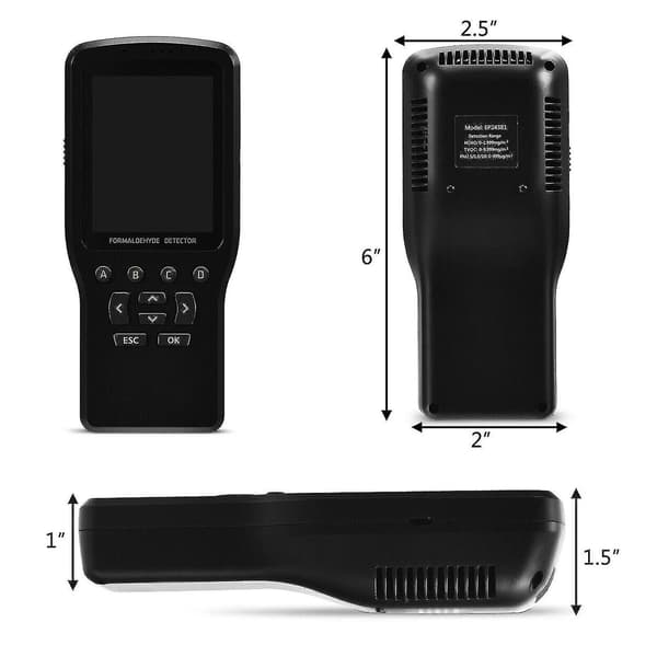 Luftkvalitetsmonitor Detektor Nøjagtig test Formaldehyd Hcho Tvoc Pm1/2.5/10 Fx