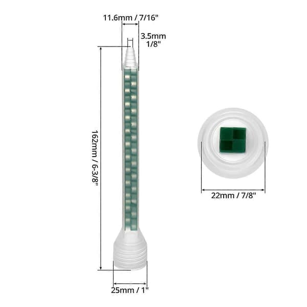 24-element epoxyblandedyse, statisk blandedyse til klæbemiddelkassetter 20 stk. Green