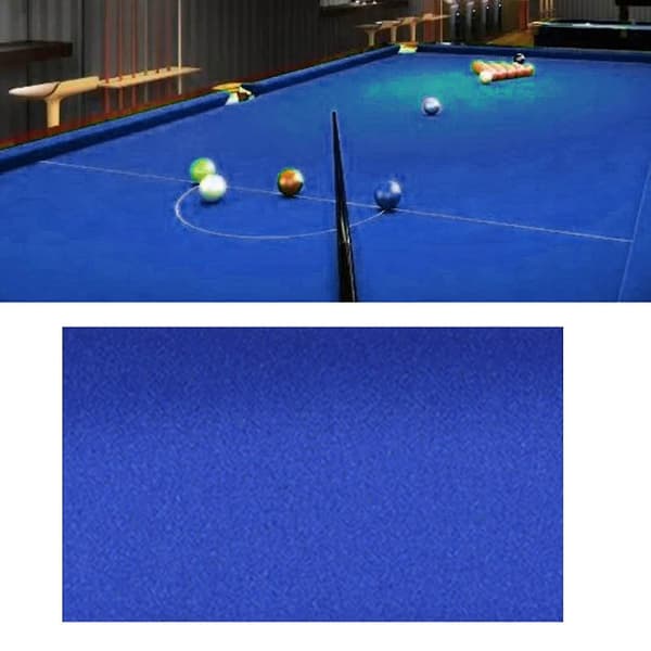 Professionelt Billarddug Spil Snooker Filt Tilbehør Blue 2.4x1.45M