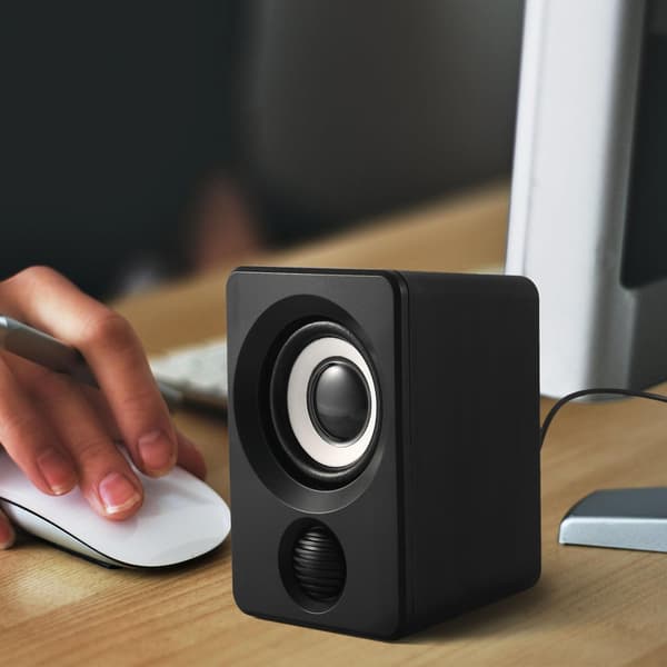 Surround computerhøjttalere med stereo USB-kablet multimediehøjttaler kompatibel med pc/bærbare computere/smartphones black