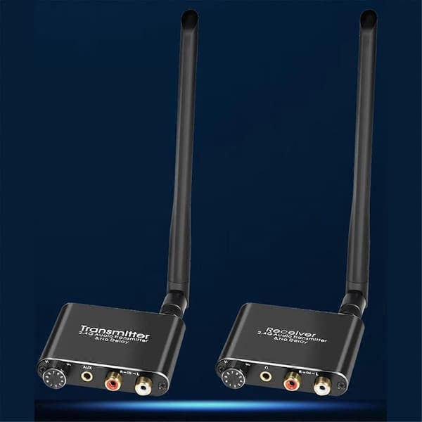 2.4G trådløs lydadapter kompatibel med lydforlenger og mottaker Black