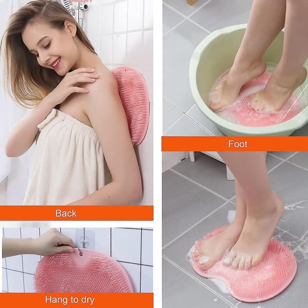 2-pack silikon dusch rygg fot massageborste väggmonterade sugkoppar