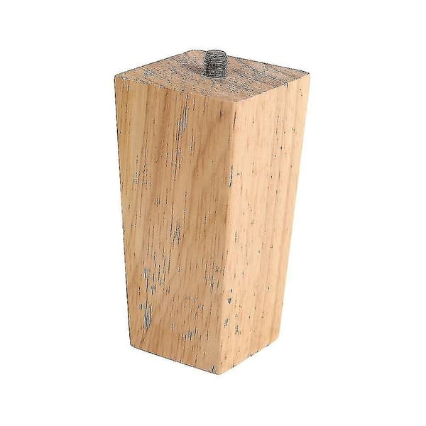 Sæt med 4 firkantede møbelben i eg 10 cm