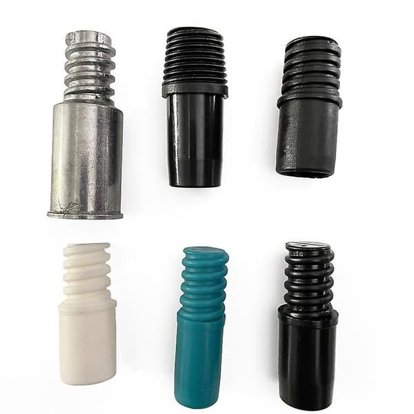 Adaptertupper for kostforlengelsesstang, gjengede plasthåndtakstupper Endeadapter Black 4X1.5CM
