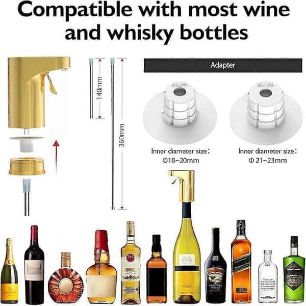 Drikkedispenser spiritus, smart dispenser alkohol guld