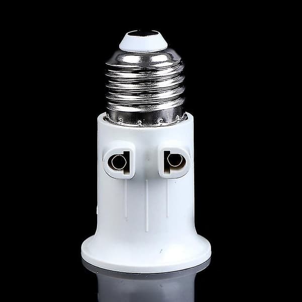 AC 100-240V E27 pæreholderadapter, lampeholderbasekontaktkonvertering med EU-plugg White 1pc