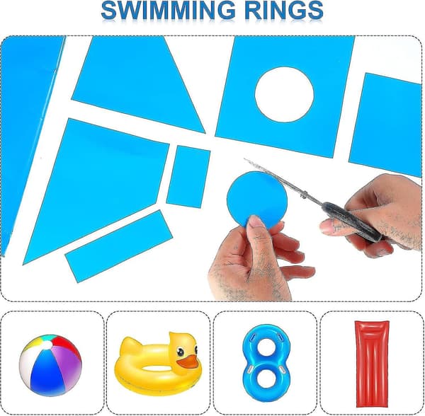Vinyl Pool Liner Patch Reparationssæt, 10 stk. kompatibel med swimmingpools