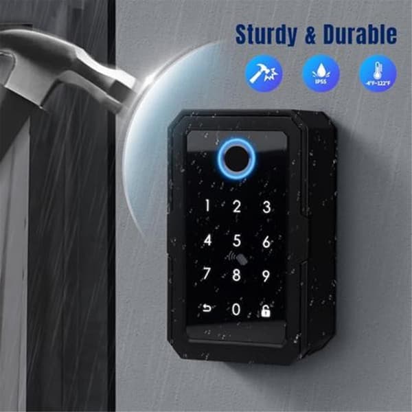 Smartkey låseboks med Bluetooth nøkkelsafe kompatibel med hjemmesikkerhet Black