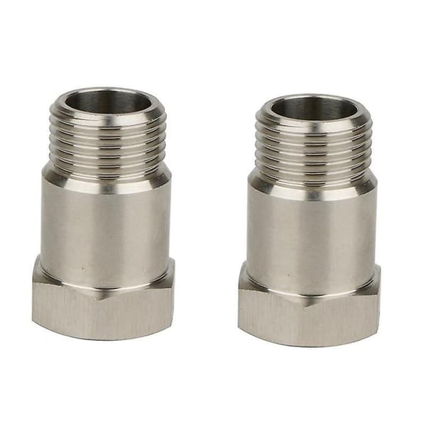 2 st M18x1.5 Gängadapter i rostfritt stål, syresensoradapter Syre O2-sensor Silver
