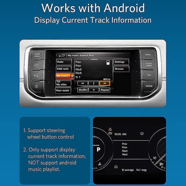 Bluetooth-kompatibelt bilsæt til Range Rover musikmodtager Airdual til Land Rover 30-bens iPod-interface BT-modul med kabel