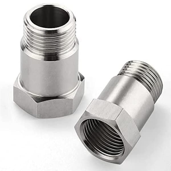2 st M18x1.5 Gängadapter i rostfritt stål, syresensoradapter Syre O2-sensor Silver