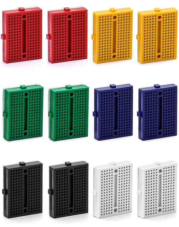 170-punkts Mini Breadboard Kit, 12-pak, Lille Breadboard PCB med Selvklæbende Bagside