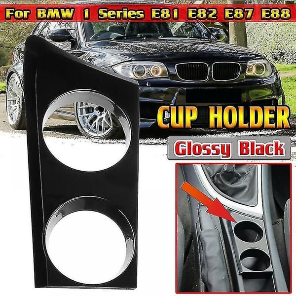 Vattenmugghållare kompatibel med BMW 1-serie E81 E82 E87 E88, svart (vänsterstyrd) (HY)