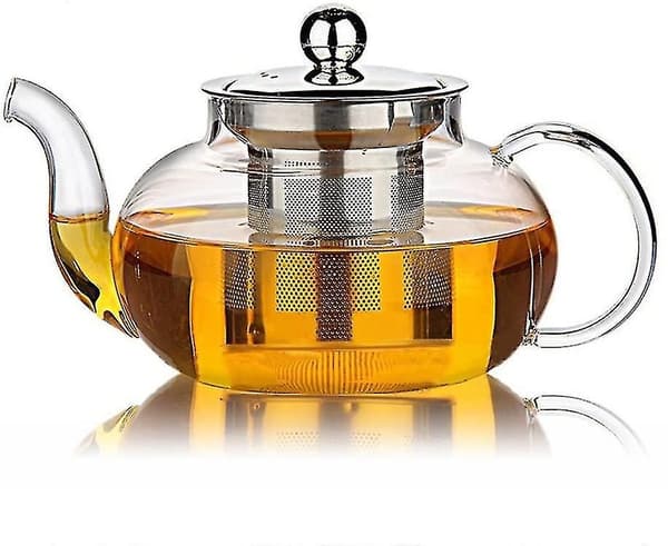Tekanne i glass med avtakbart lokk og infuser i rustfritt stål - 975 ml
