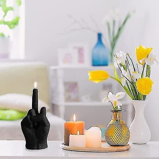 Kreativa Långfingerformade Gest Doftljus black