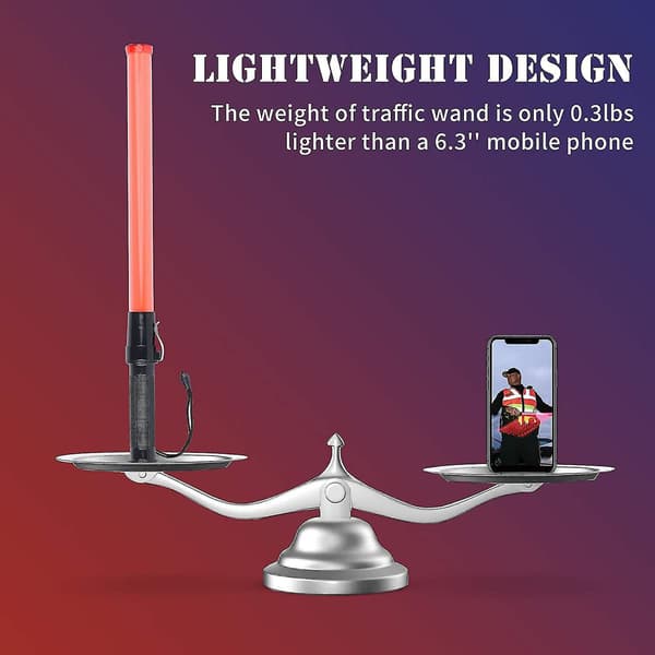 2-pack 21-tums LED-ljusstavar för trafiksäkerhet