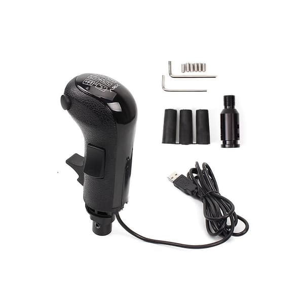 PC USB växelspaksknopp kompatibel med Logitech G29/G27/G25 och TH8A, ETS2-kompatibel Black